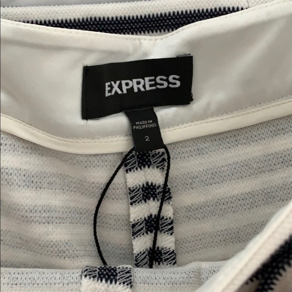 Express Striped Button Front Wrap Skort 2 - Picture 3 of 7